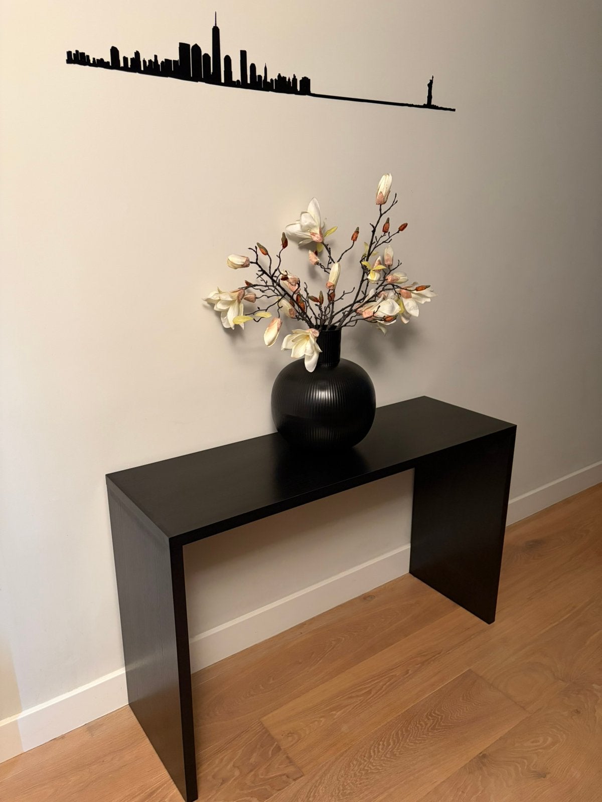 Mooie haltafel zwart eiken look, Ophalen, 100 tot 150 cm, Eric Kuster, Zo goed als nieuw
