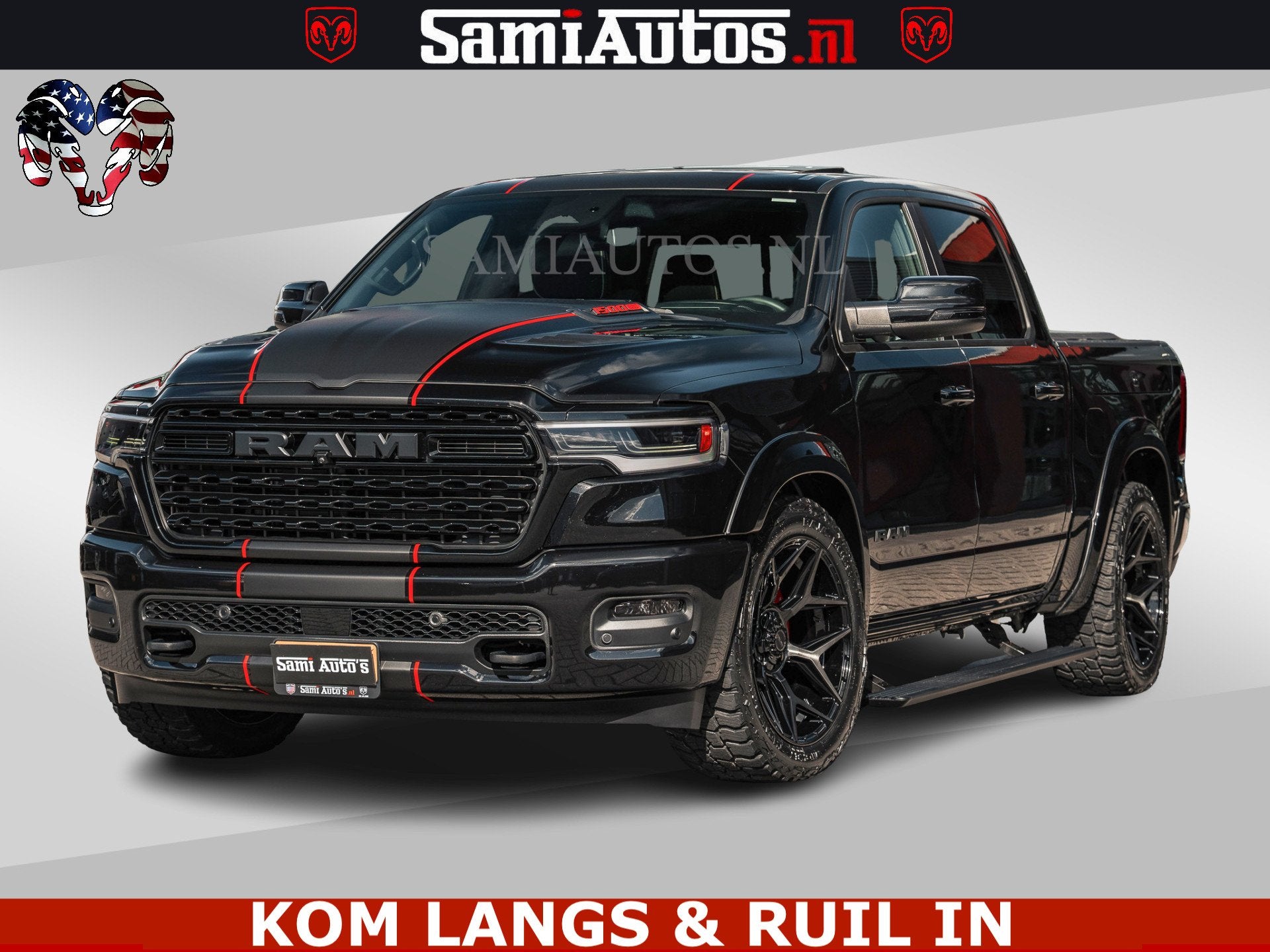 Dodge Ram HULK | Limited Night H.O 540HP 706Nm | Massage + F, Automaat, Met garantie (alle), Zwart, Leder