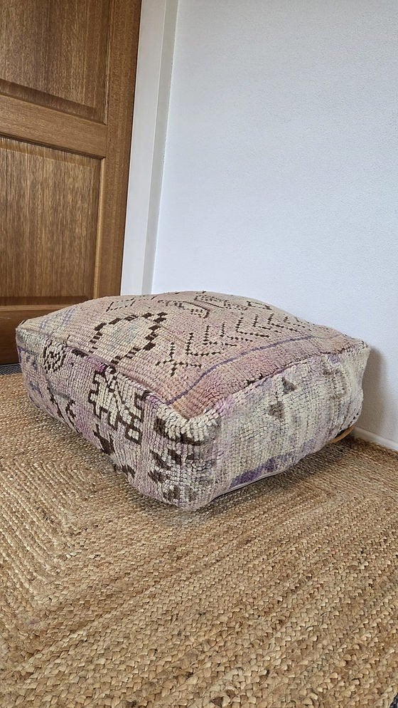 Marokkaanse vintage berber poef, poefs marokko, Ophalen of Verzenden, Nieuw, 50 tot 75 cm, 50 tot 75 cm