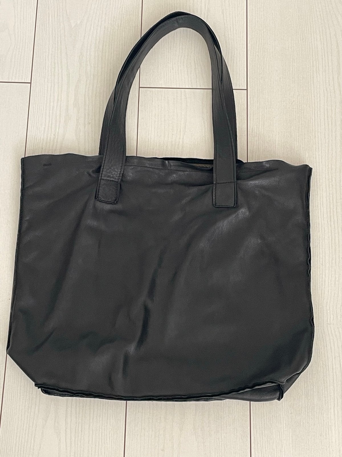 Buyalex Leren Shopper Zwart met Rits - 40x48 cm, Ophalen of Verzenden, Gebruikt, Zwart, Shopper