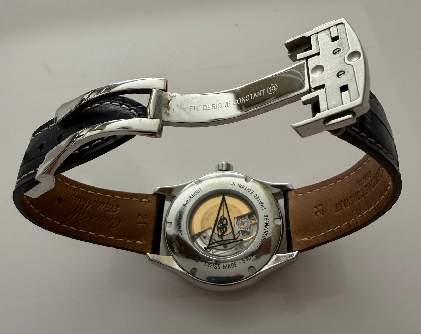 Frederique Constant Runabout Limited Edition Blauw / nr 2499, Staal, Polshorloge, Ophalen, Overige merken
