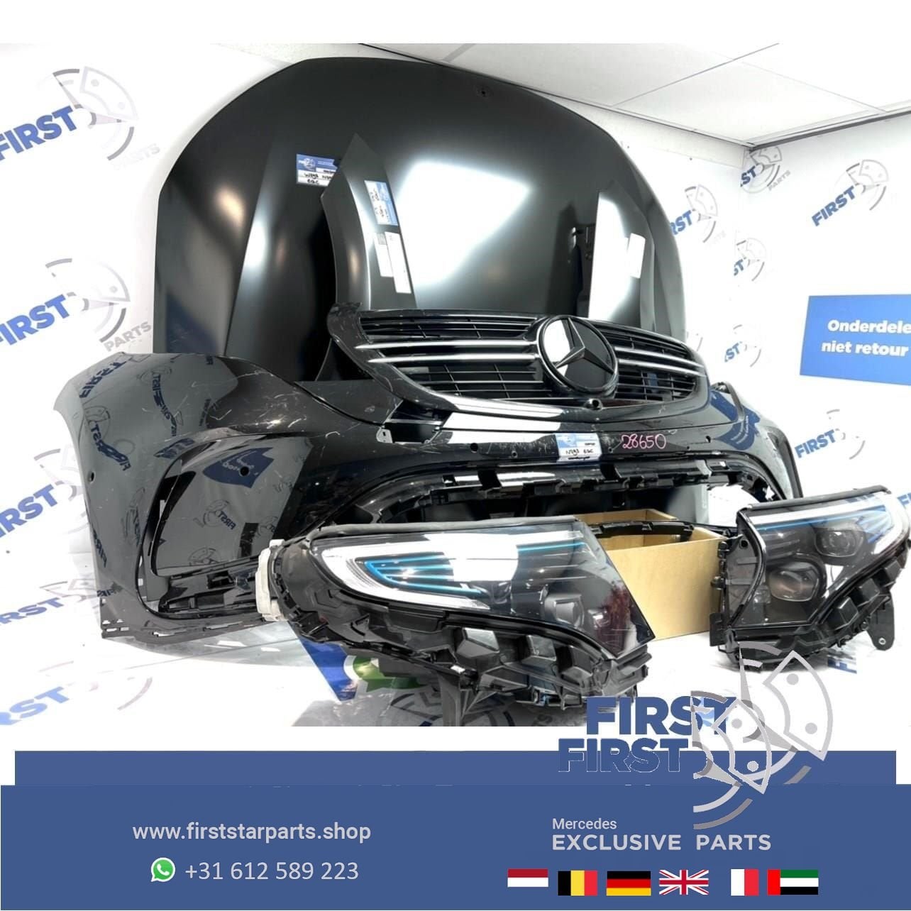 W293 N293 EQC AMG VOORKOP ZWART ORIGINEEL FRONT Mercedes EQC, Gebruikt, -, Voor, Ophalen of Verzenden