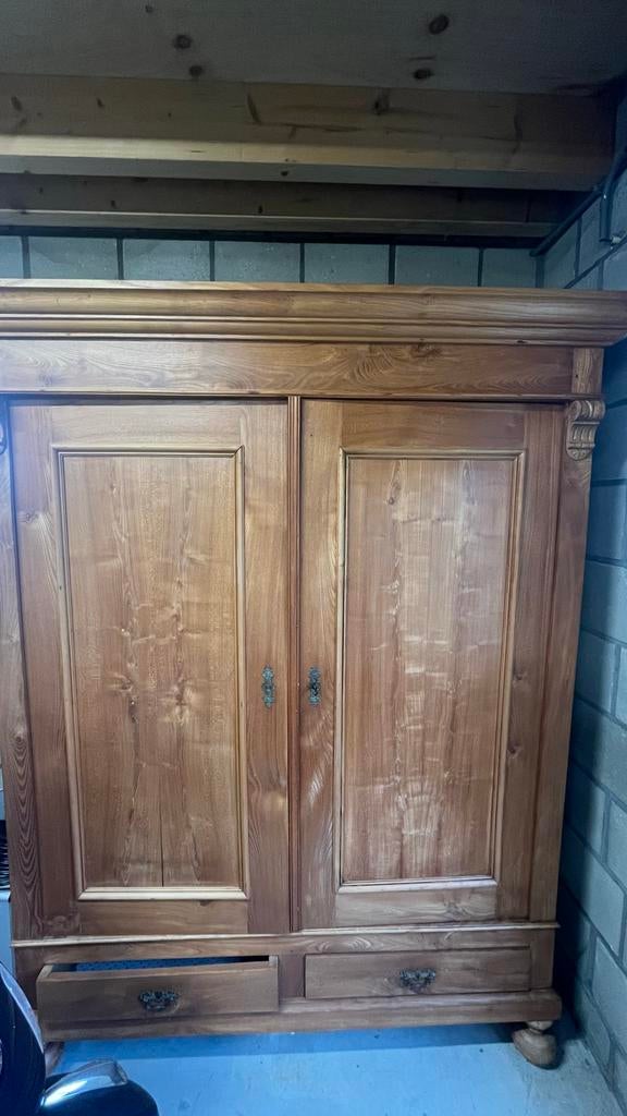 Antieke Brocante Kast met Legplanken & Lades, Gebruikt, 100 tot 150 cm, Ophalen of Verzenden, Met lade(s)