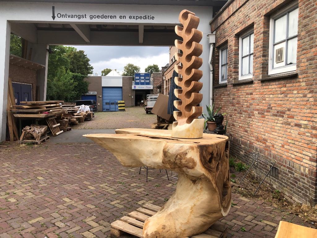 Wijnrek suar teak xxl ook boomstamtafels, Ophalen, 15 tot 25 flessen, Nieuw, 75 cm of meer