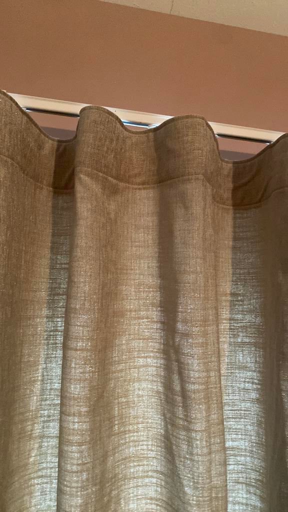 Taupe velours gordijn 100 breed 248 hoog prachige stof, Ophalen of Verzenden, Nieuw, 200 cm of meer