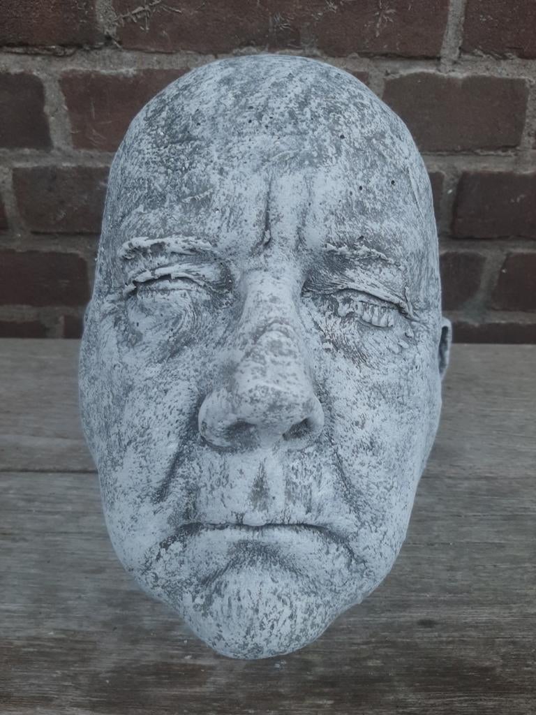 Borstbeeld man betonnen beeld tuinbeeld beton buste, Tuin en Terras, Tuinbeelden, Ophalen of Verzenden
