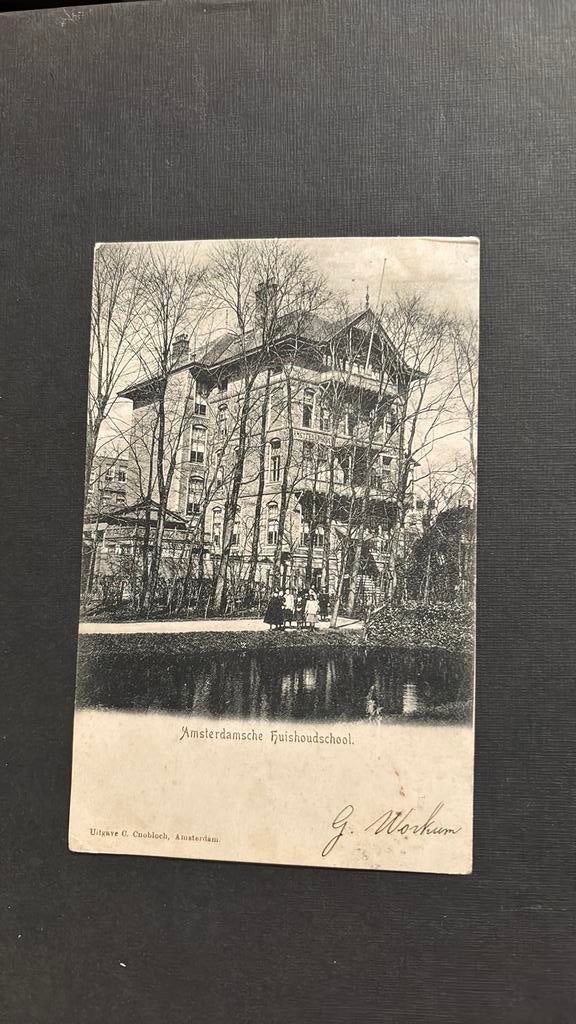 Amsterdam Huishoudschool Zandpad t/o ingang Vondelpark 1900, Verzamelen, Ansichtkaarten | Nederland, Gelopen, Noord-Holland, Voor 1920
