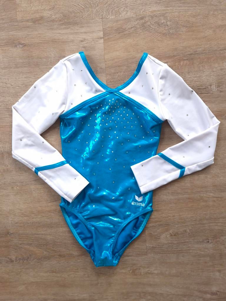 Turnpakje maat 122 128 134, Blauw, Zo goed als nieuw, Turnpak(je), Kindermaat 122 t/m 140