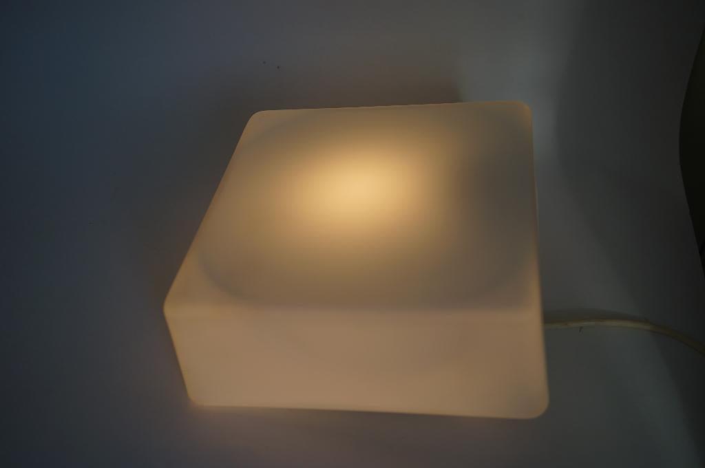 vintage plafondlamp rzb 10421 only glass mat glas vierkant, Ophalen of Verzenden, Gebruikt, Glas, Vintage
