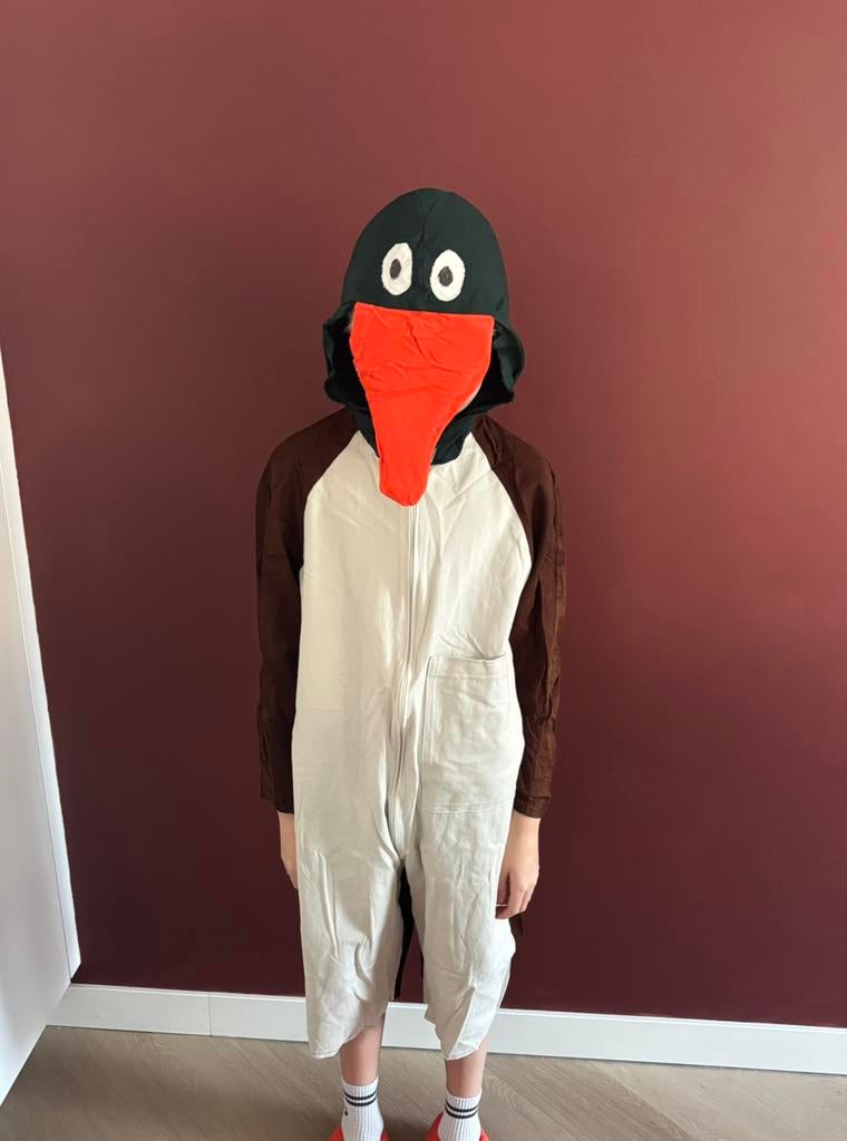 Carnaval verkleedkleding eend eendenpak kind, Ophalen, Zo goed als nieuw, 146 t/m 152, Jongen of Meisje