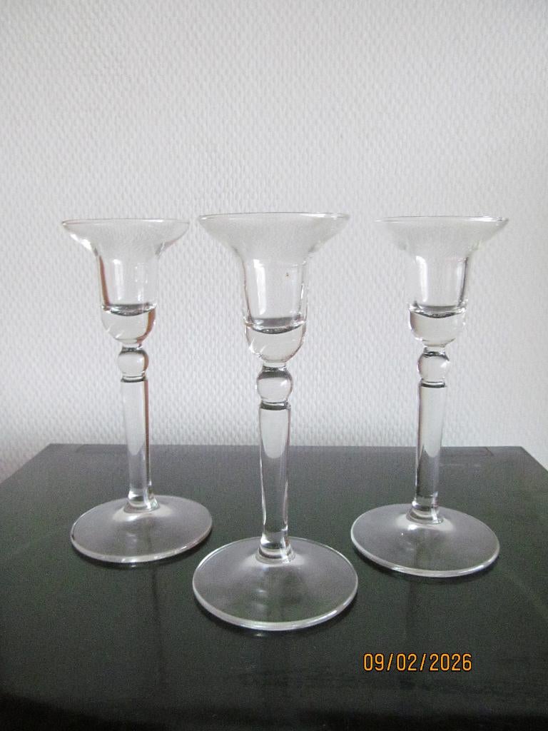 Drie Decora kandelaars, Siem v.d. Marel voor leerdam glas., Ophalen