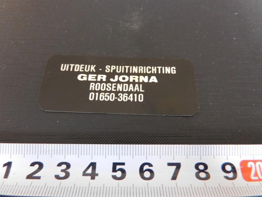 sticker folie uitdeuk/spuitinrichting GER JORNA roosendaal, Verzamelen, Stickers, Zo goed als nieuw, Ophalen