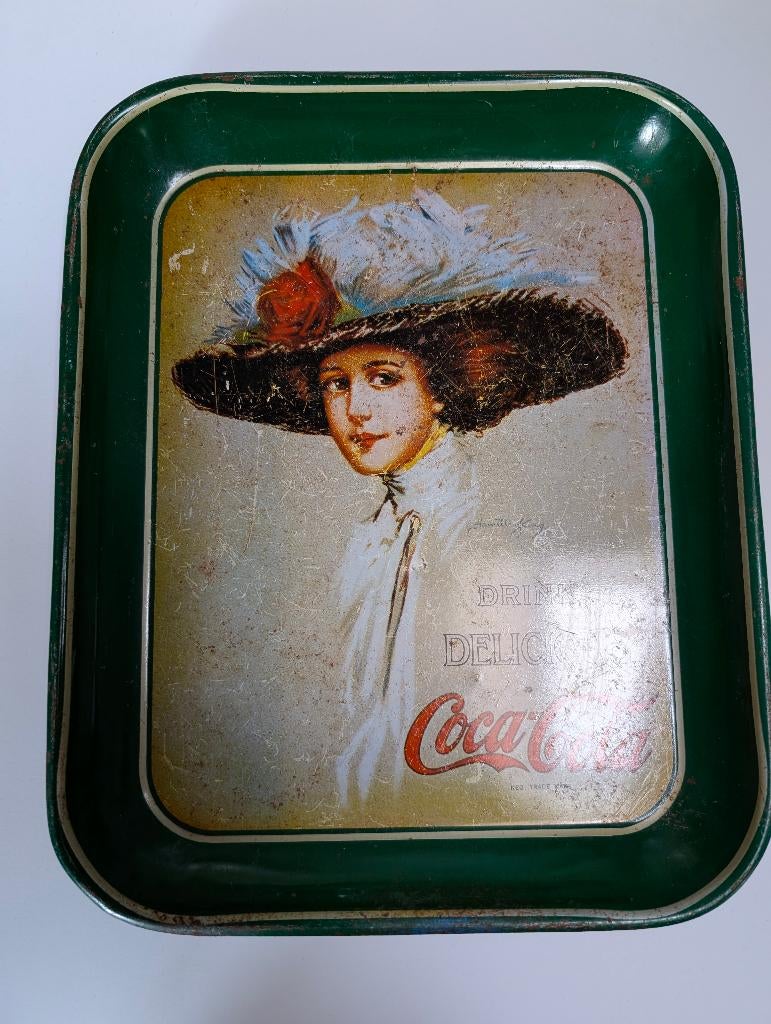 Antiek dienblad Coca cola, Huis en Inrichting, Woonaccessoires | Dienbladen, Ophalen of Verzenden, Gebruikt, Rechthoekig, Metaal