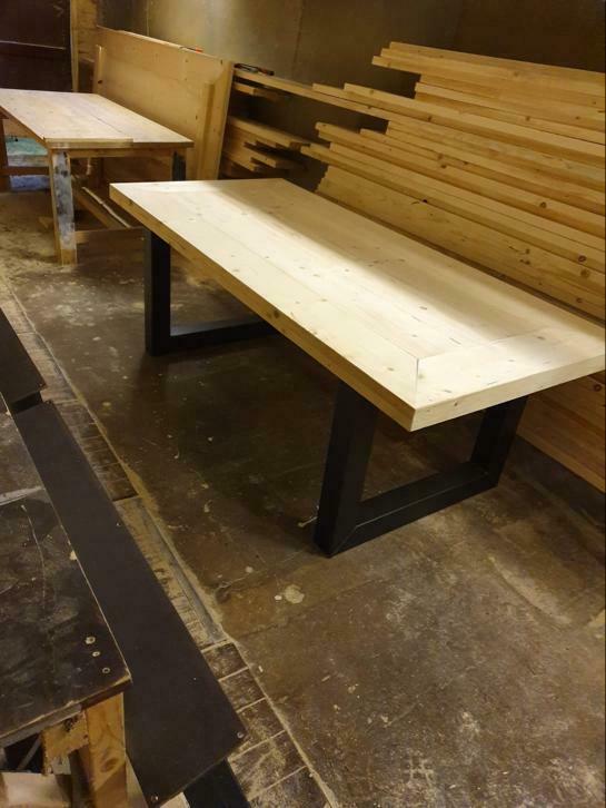 Steigerhouten tafel, Tuin en Terras, Ophalen, Nieuw, Steigerhout