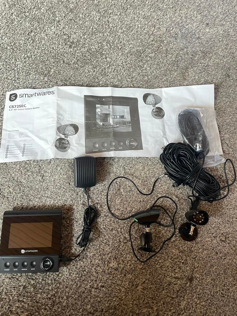 Smartwares CS72SEC Videocamera bewakinging Set met Display, Audio, Tv en Foto, Videobewaking, Ophalen of Verzenden, Gebruikt, Buitencamera