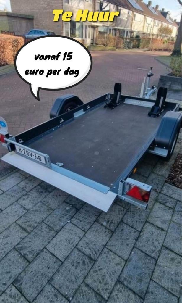 Motoraanhanger ⚠️TE HUUR motortrailer aanhanger huren 🏍, Aanhangwagen