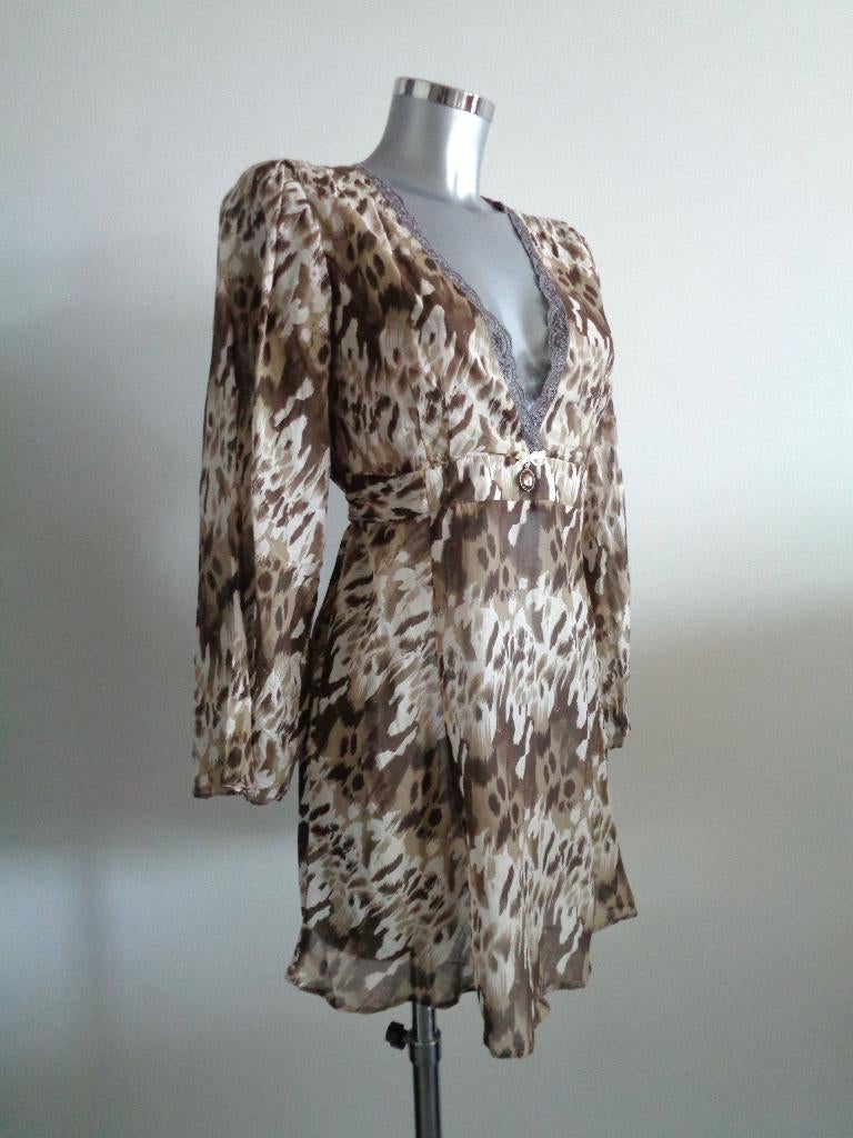 Amor Lola tuniek, maat medium, zijde en katoen, NIEUW, Ophalen of Verzenden, Nieuw, Maat 38/40 (M), Bruin