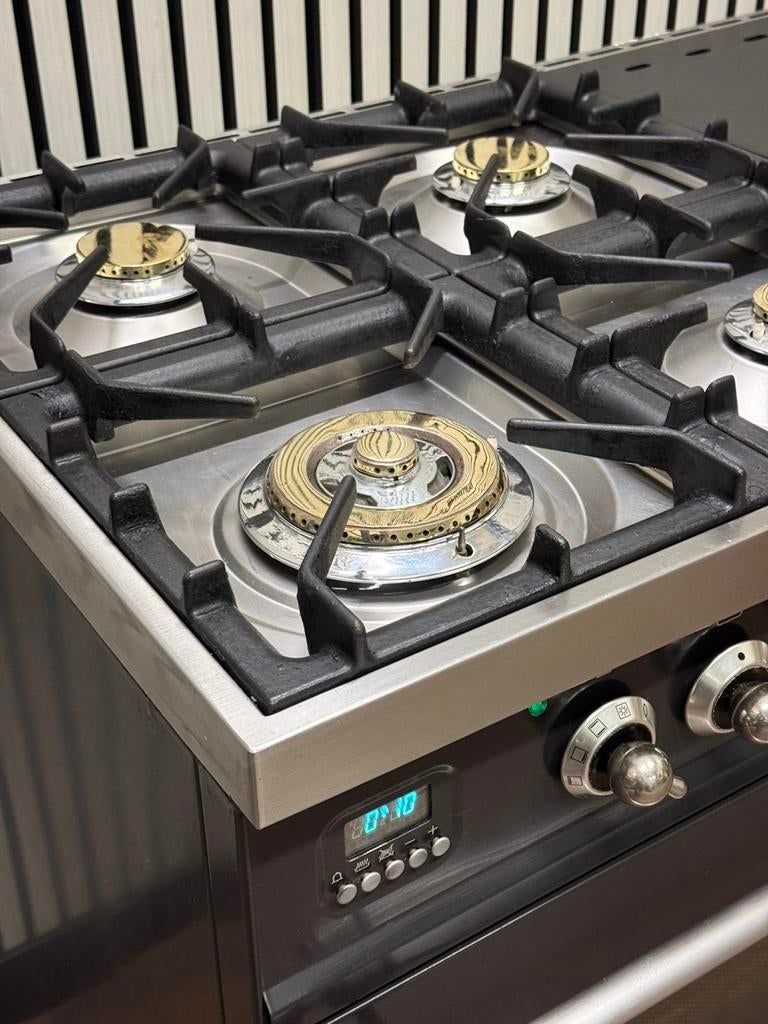 Luxe Boretti 5 pits met coupe de feu dubbele oven 100 cm, Fornello esperta, Ophalen of Verzenden, Zo goed als nieuw, Gas