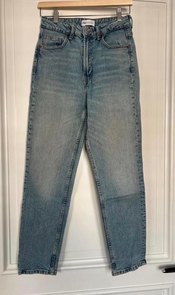 Zara mom jeans high waist, Ophalen of Verzenden, Zo goed als nieuw, Blauw, W28 - W29 (confectie 36)