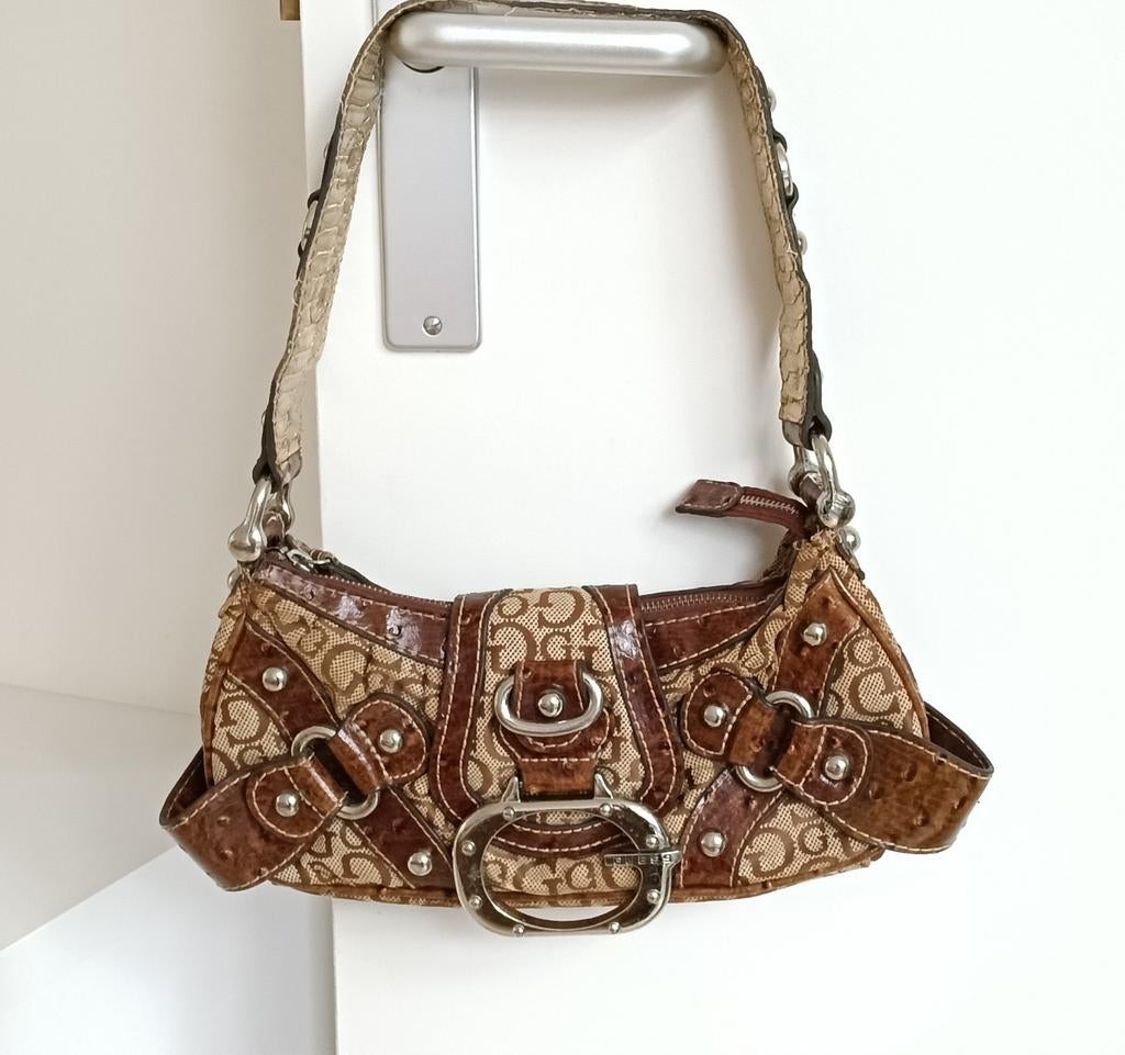 Vintage Guess handtas katoen, Ophalen of Verzenden, Zo goed als nieuw, Handtas
