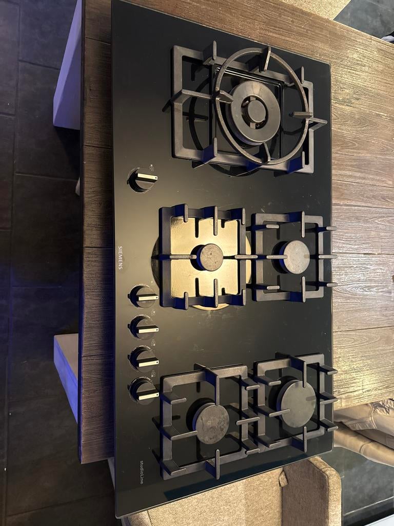 Siemens StudioLine gaskookplaat - 4 pits + Wok, Gebruikt, Inbouw, Gas, 4 kookzones