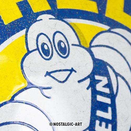 Michelin service station rond relief reclamebord van metaal, Reclamebord, Info@deconoord.nl, Deco Noord, Nieuw
