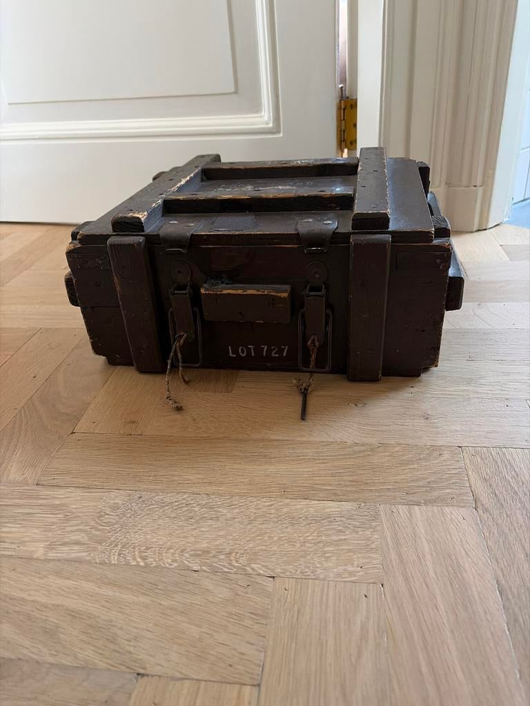 Oude munitiekist / opbergkist, Antiek en Kunst, Ophalen of Verzenden