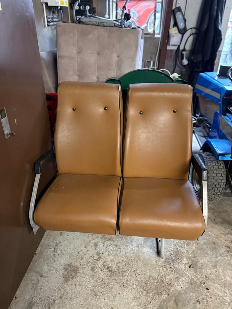 Vintage Bus Bankje / Touringcar Stoel - 2 Persoons, Ophalen