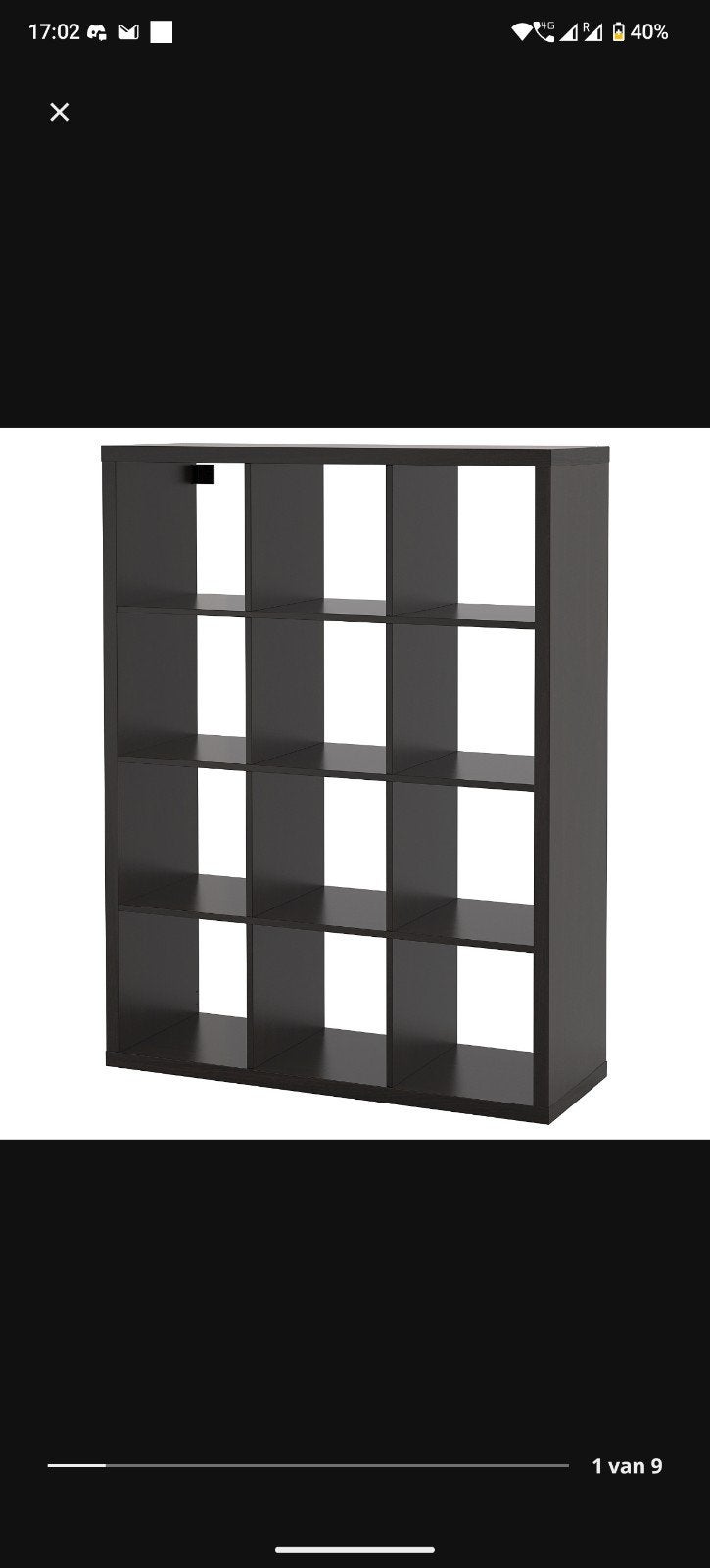 Ikea Kallax. 4x4 vakken, Ophalen, Met plank(en), Gebruikt, 100 tot 150 cm