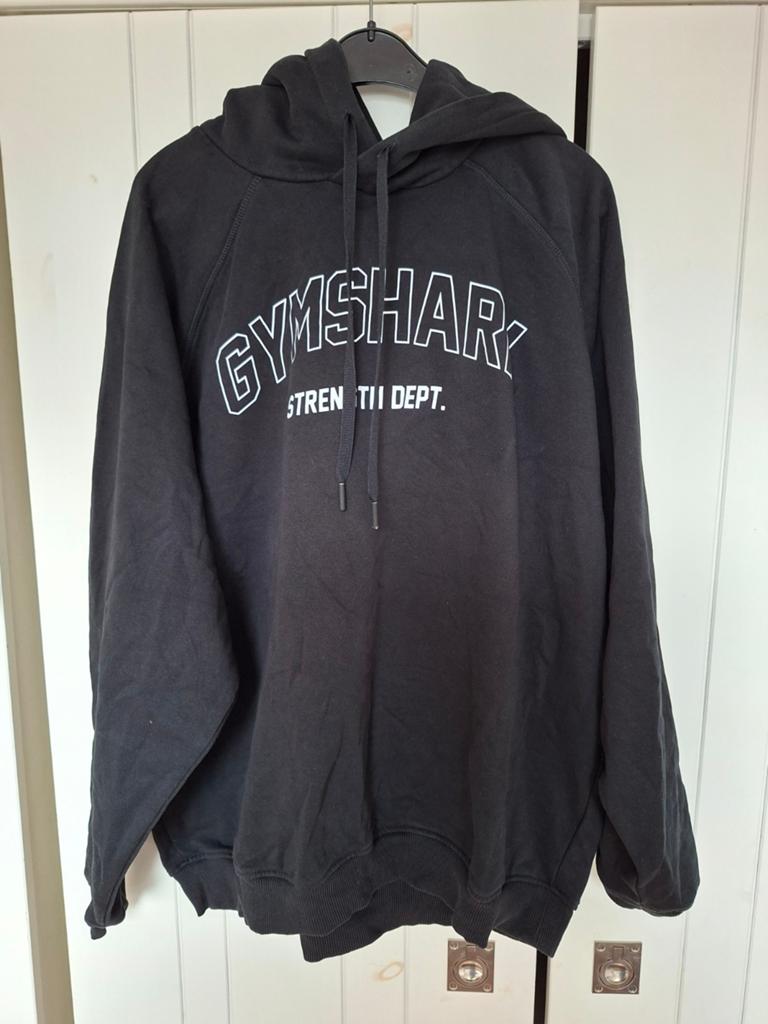 Zwarte Gymshark Hoodie Maat M met Wit Logo, Kleding | Dames, Sportkleding, Maat 38/40 (M), Zwart, Ophalen of Verzenden, Gedragen