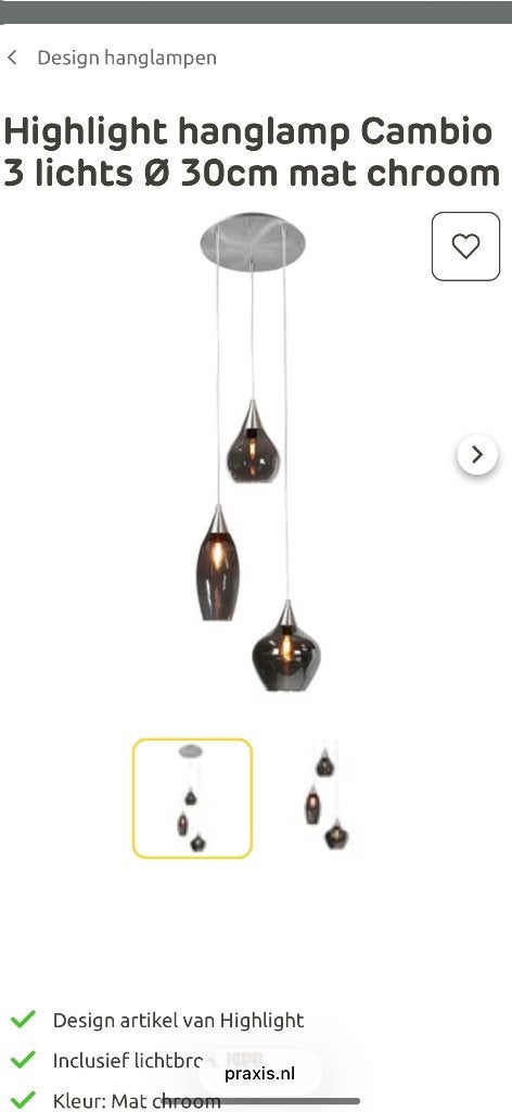 Hanglamp, Ophalen of Verzenden, Gebruikt, Glas, E14 (klein)
