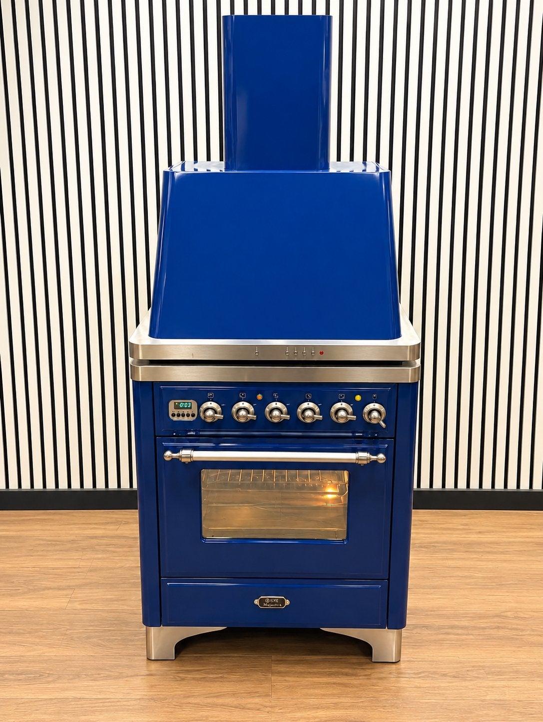 Luxe Koningsblauwe Boretti Majestic 4 pits 70x70 cm, Witgoed en Apparatuur, Fornello Esperta, Zo goed als nieuw, Energieklasse A of zuiniger