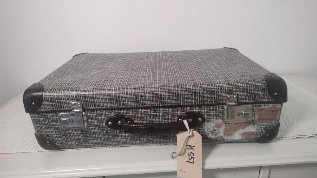 K557 VINTAGE jaren 50 koffer van geperst karton, Sieraden, Tassen en Uiterlijk, Koffers, Overige materialen, Gebruikt, 50 tot 60 cm
