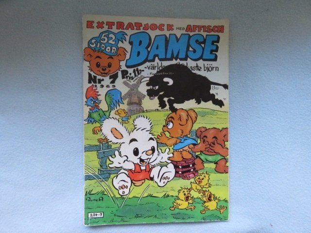 Zweeds stripboek: Bamse nr. 7 - 1989 - Rune Andréasson, Eén stripboek, Ophalen of Verzenden, Zo goed als nieuw, Rune Andréasson