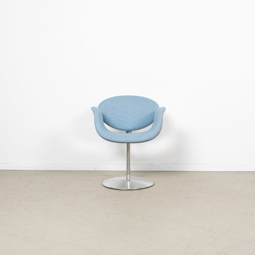 Artifort Little Tulip Stoel Lichtblauw Stof - Aluminium, Niet ingevuld, Zo goed als nieuw, Niet ingevuld, Niet ingevuld