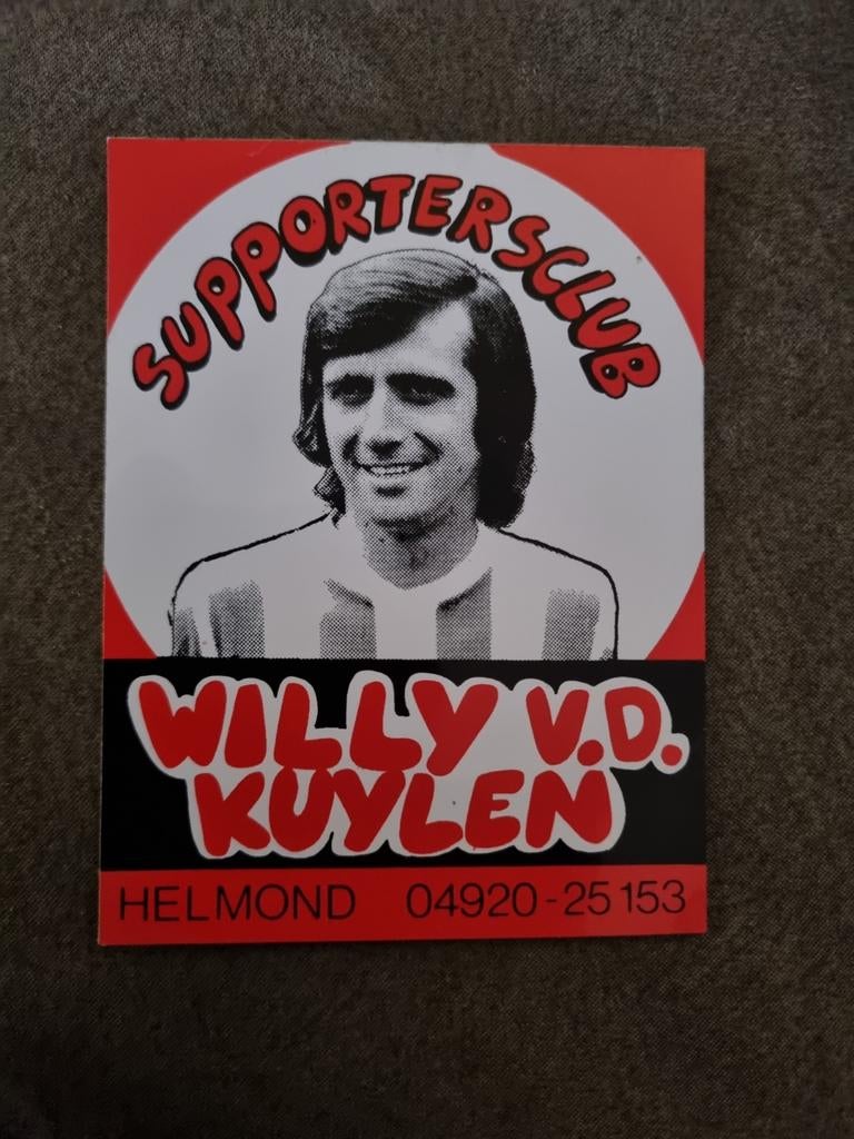 Sticker Willy van der Kuylen P.S.V., Verzamelen, Sportartikelen en Voetbal, Ophalen of Verzenden, Zo goed als nieuw, Poster, Plaatje of Sticker