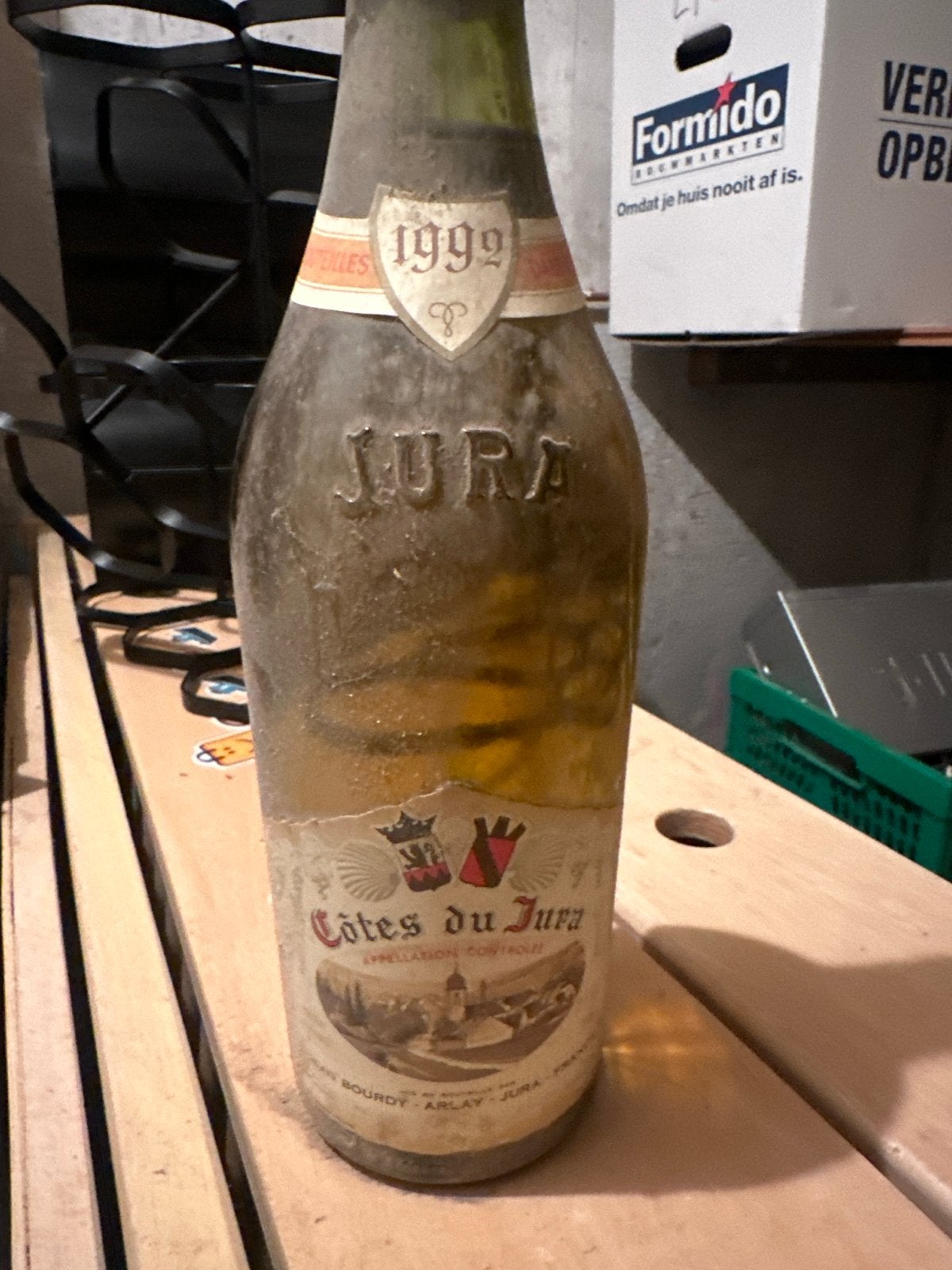Zeldzame Cotes du Jura Wijn 1999 - Vintage Fles, Ophalen of Verzenden, Gebruikt, Frankrijk, Witte wijn