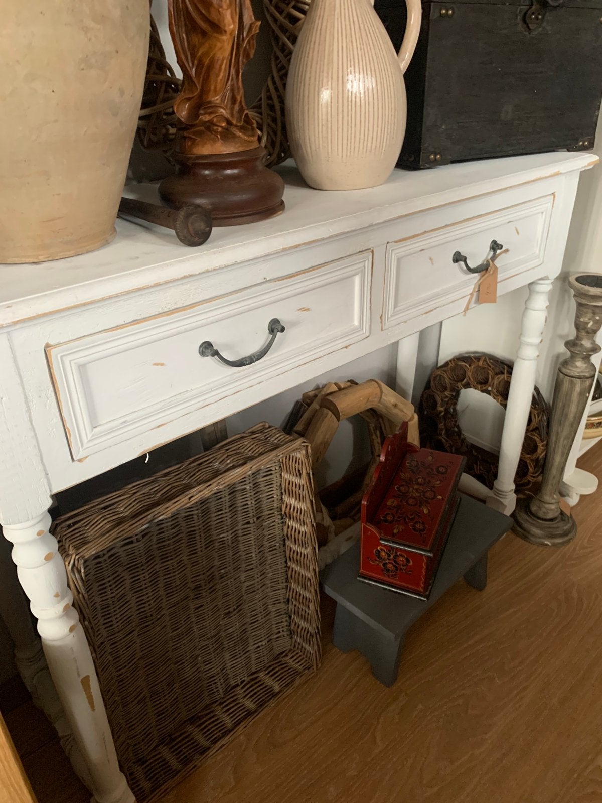 Shabby brocante haltafeltje/sidetable, Ophalen of Verzenden