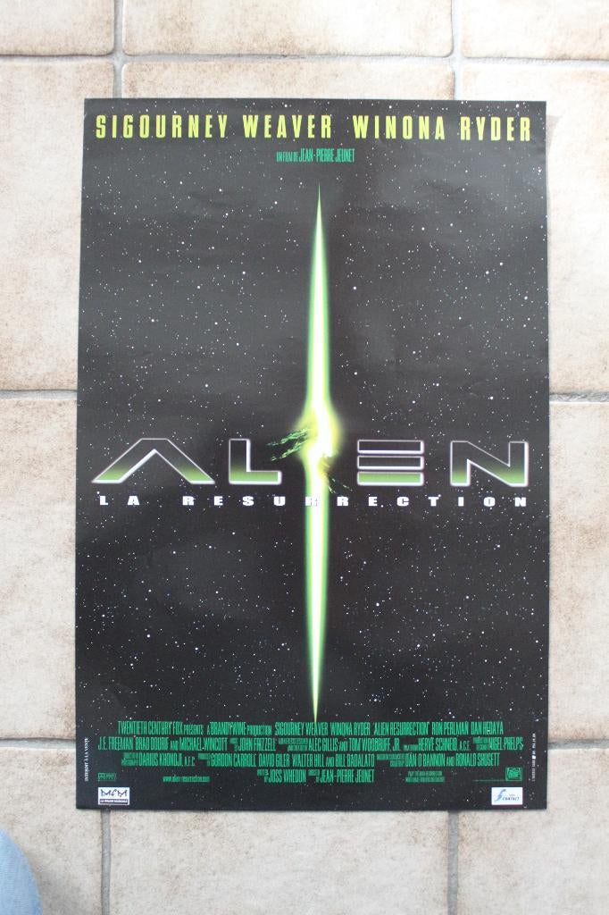 filmaffiche Alien resurrection 1997 filmposter, Rechthoekig Staand, Ophalen of Verzenden, Zo goed als nieuw, A1 t/m A3