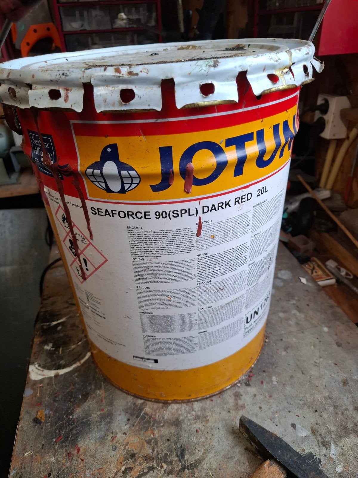 Jotun Seaforce 90(SPL) Antifouling - 20L (Donkerrood), Ophalen, 10 tot 15 liter, Rood, Verf