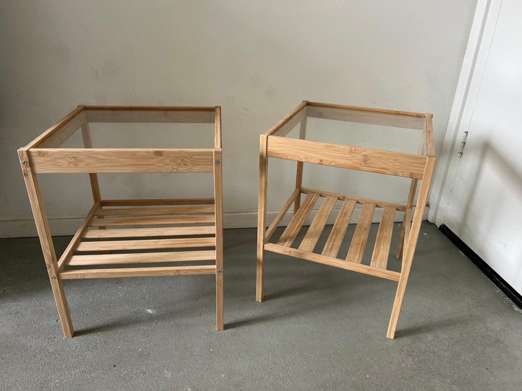 2 x Nesna Ikea nachtkastje / bijzettafeltje, Ophalen, Zo goed als nieuw, Minder dan 45 cm, Minder dan 55 cm