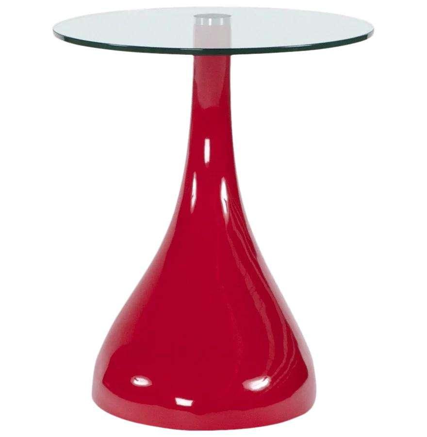 Prachtige vintage design bijzettafel ook wel druppel tafel, Minder dan 55 cm, Gebruikt, Rond, Glas