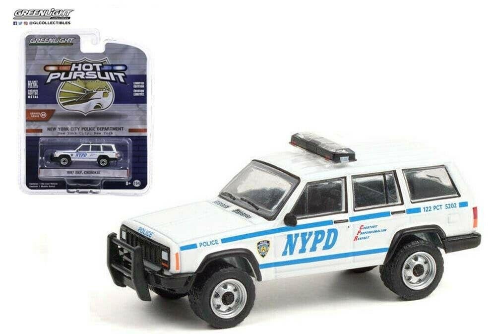 1997 Jeep Cherokee van Greenlight 1/64 NYPD police, Ophalen of Verzenden, Nieuw, Auto
