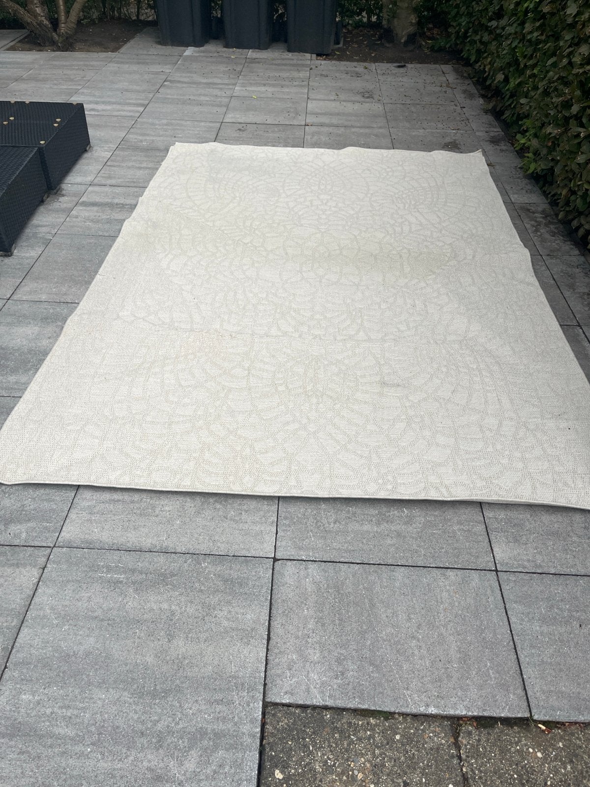 FRAAI Vloerkleed Mandala Crème 200x290 cm - Binnen/Buiten, Huis en Inrichting, Ophalen, Gebruikt, 200 cm of meer, Crème