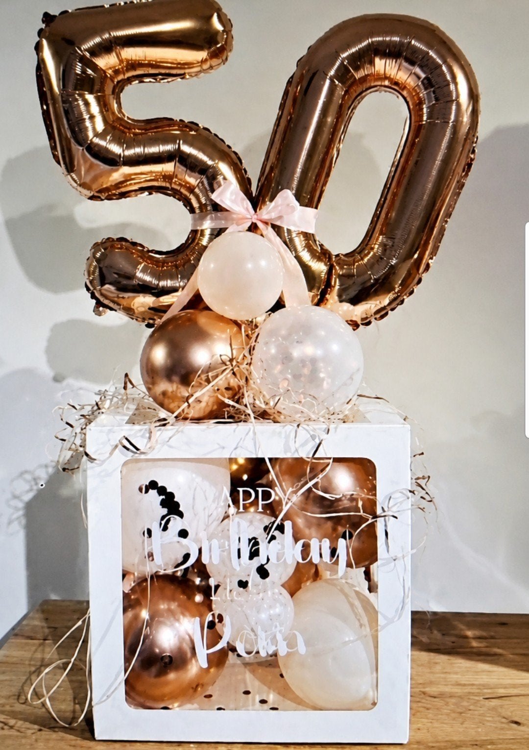 Ballonbox met cijfers en gepersonaliseerde tekst, Ophalen, Nieuw, Versiering, Verjaardag