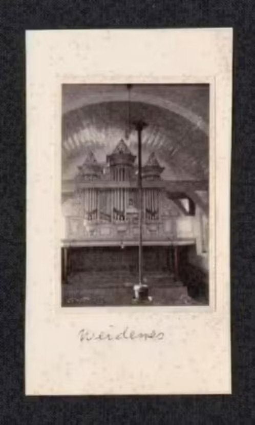 Foto Weidenes Kerk Interieur Orgel., Foto, Ophalen of Verzenden, Zo goed als nieuw, 1940 tot 1960