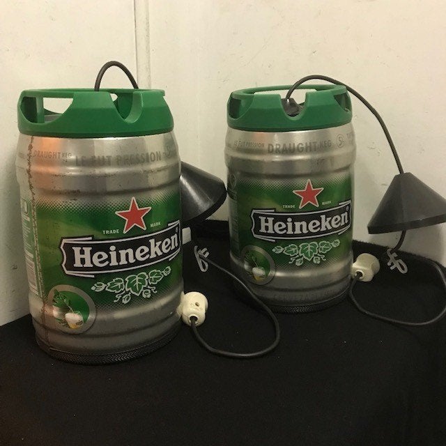 Heineken reclame verlichting....plafond/hanglampen, Ophalen of Verzenden, Gebruikt, Reclamebord, Plaat of Schild, Heineken