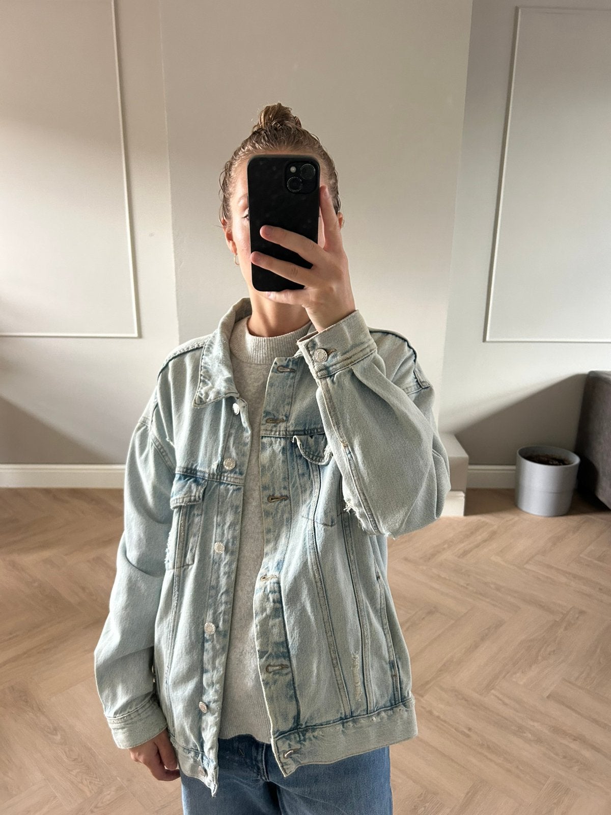 Pull & Bear Oversized Denim Jacket / Spijkerjas Maat M, Ophalen of Verzenden, Gedragen, Maat 38/40 (M), Blauw