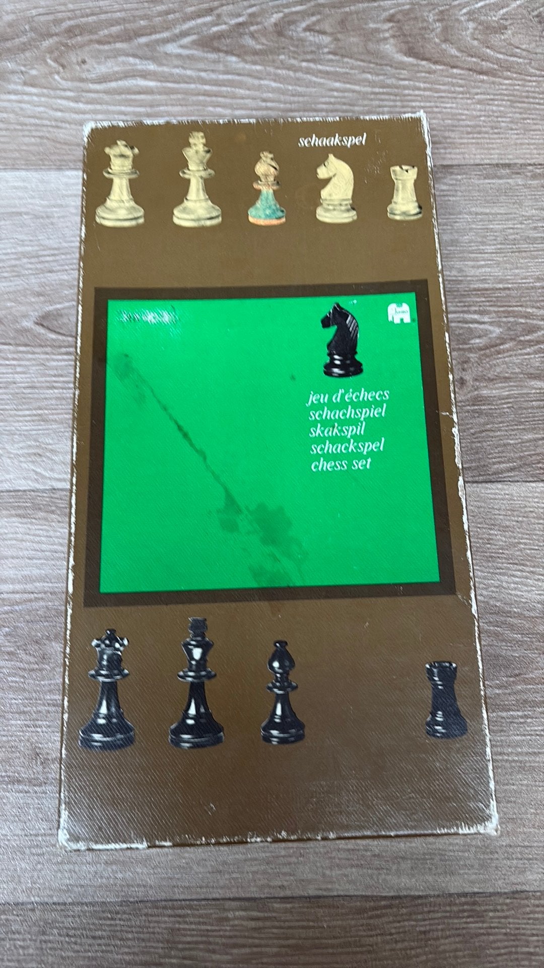 SCHAAKSPEL JUMBO VINTAGE HOUTEN STENEN, Ophalen of Verzenden, Zo goed als nieuw