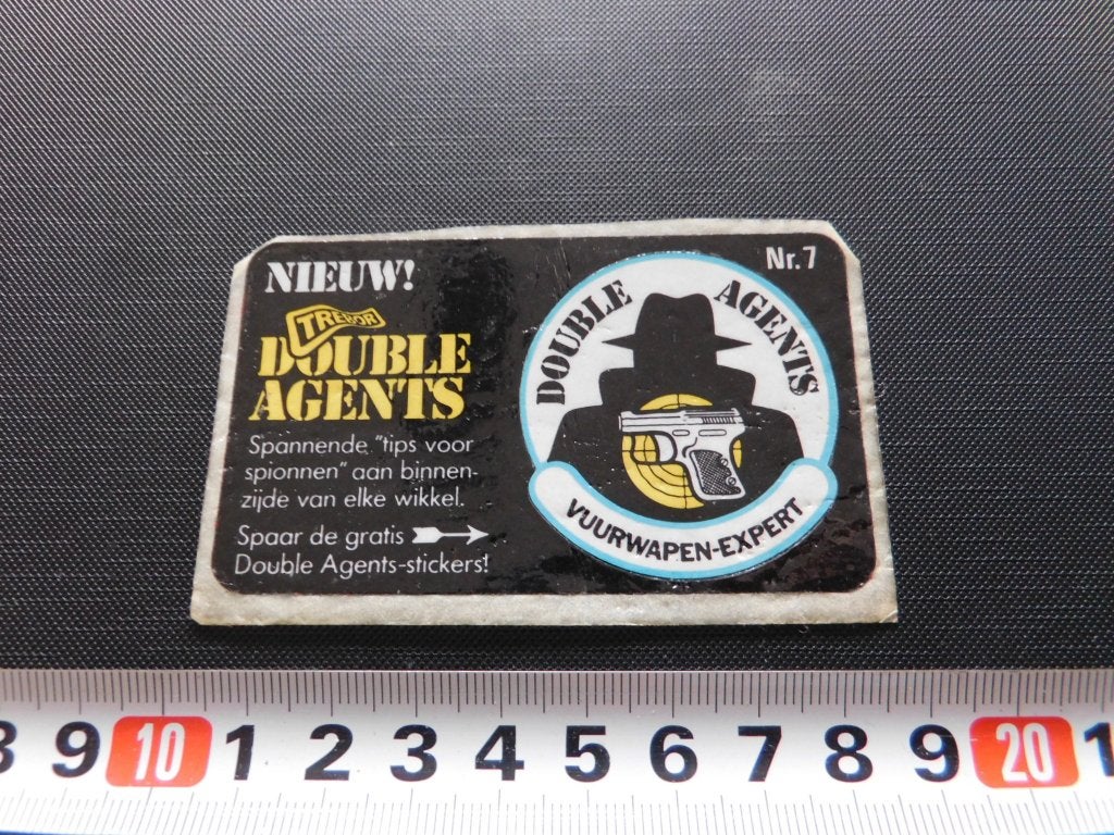 sticker trebor double agents nr 7 vuurwapen expert, Verzamelen, Ophalen, Zo goed als nieuw